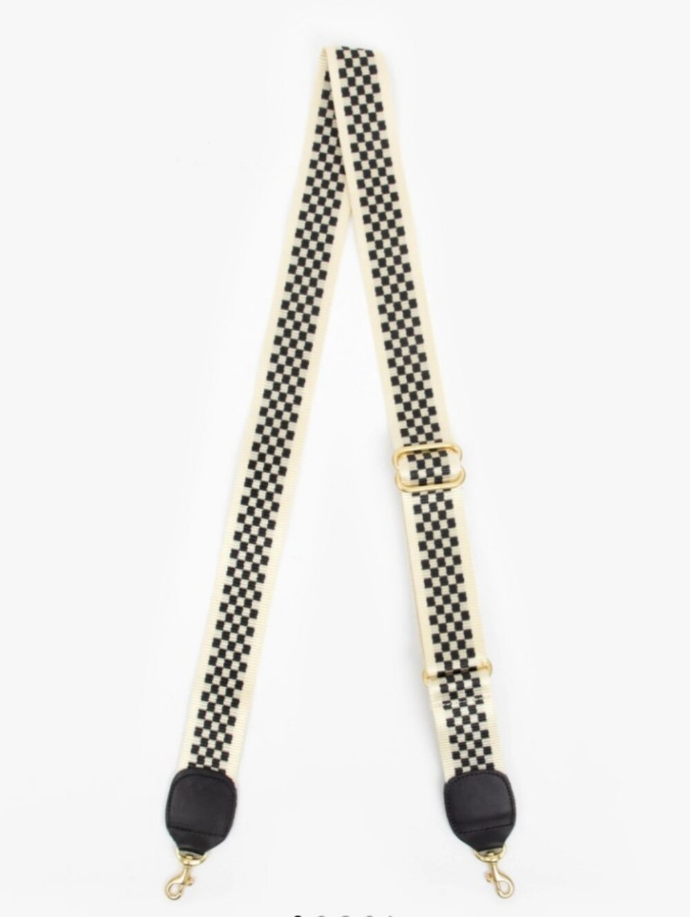 Clare V Adjustable Crossbody Strap Black Checker